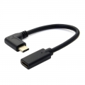 USB-C verlengkabel haaks 30 centimeter zwart