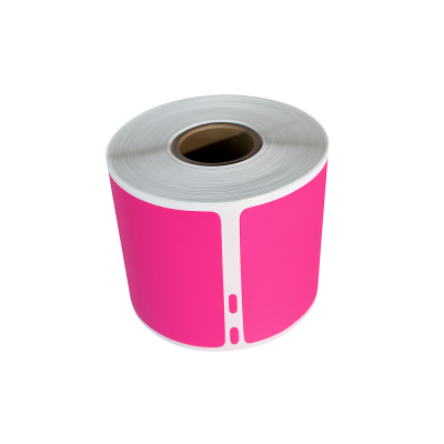 Dymo 99014 kompatible etiketter lyserød, 101 x 54mm, 220 etiketter