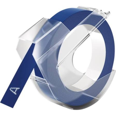 Dymo S0898140 kompatibel labeltape hvid på blå 9mm