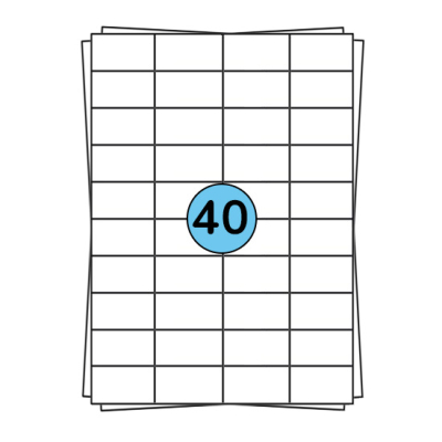 A4 etiketark 52 x 30 mm, 4.000 etiketter