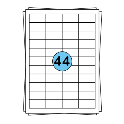 A4 etiketark 48 x 25 mm, 4.400 etiketter